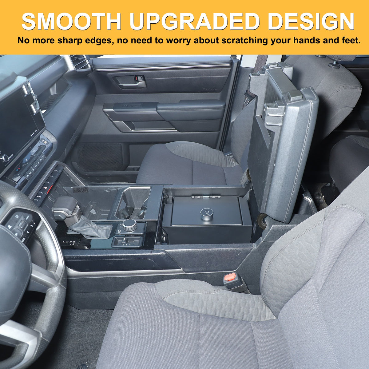 Electronic Fingerprint Lock Center Console Safe Box For Toyota Tundra 2022+ US 8
