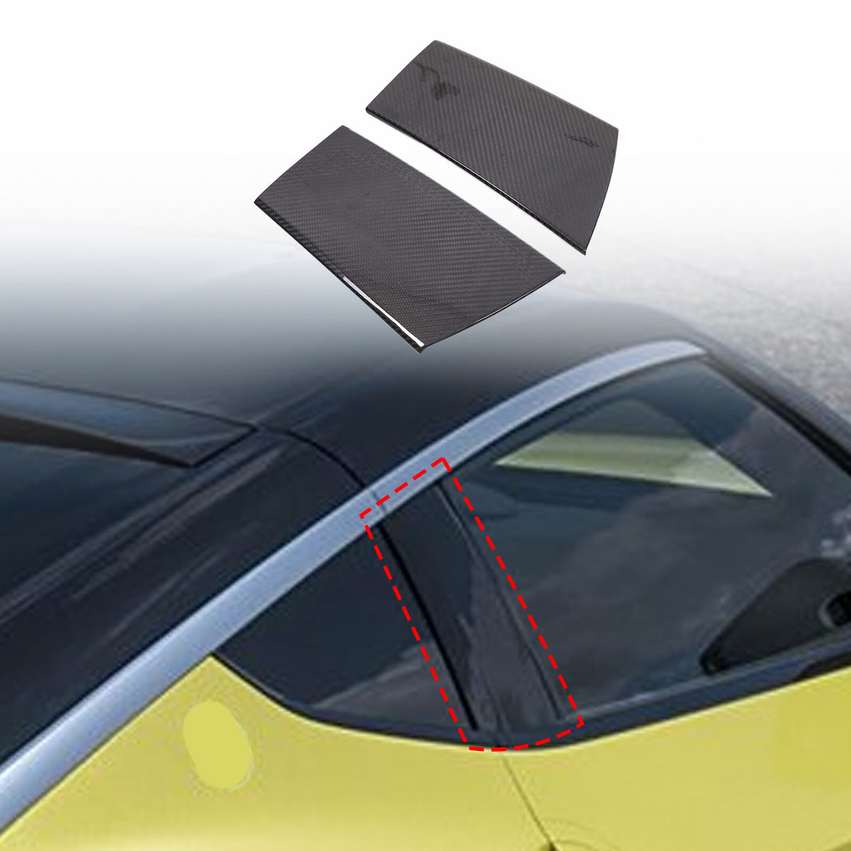 Real Carbon Fiber Car B-Pillar Trim Cover For Nissan Z RZ34 400Z 2023+ 3