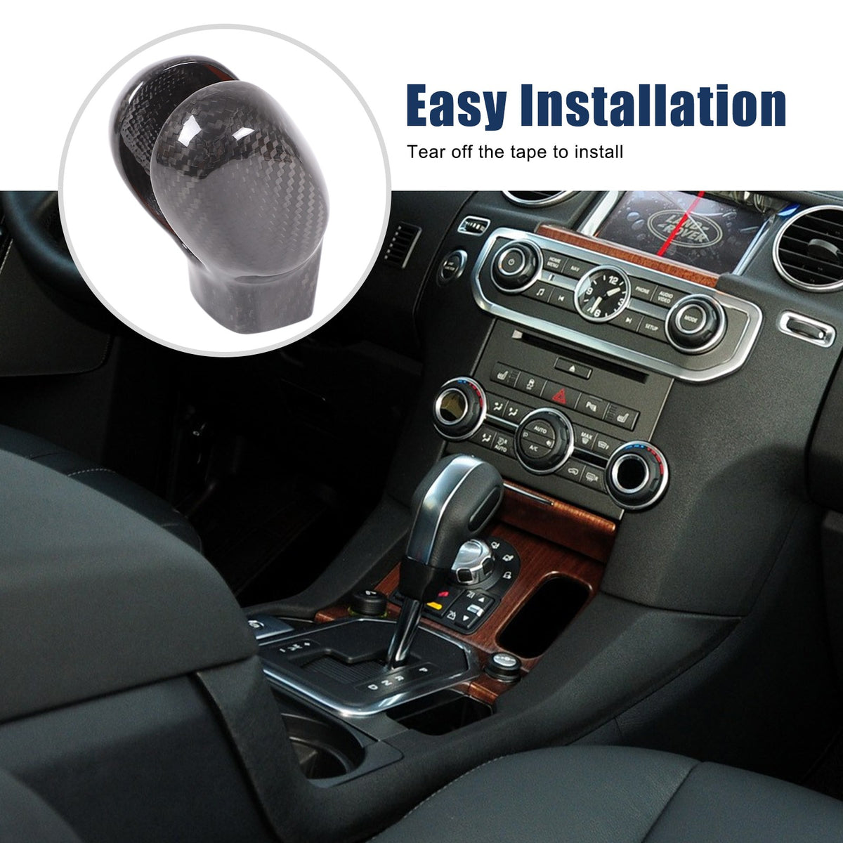 Real Carbon Fiber Gear Shift Knob Trim Cover For LR Discovery 3 4 L319 2004-2012 16