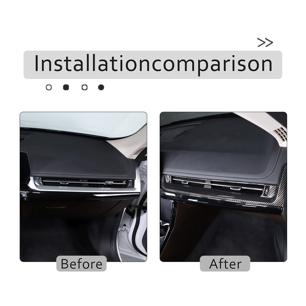 ABS Carbon fiber Center Console air outlet frame Trim For BMW X1 U11 2023-24 19