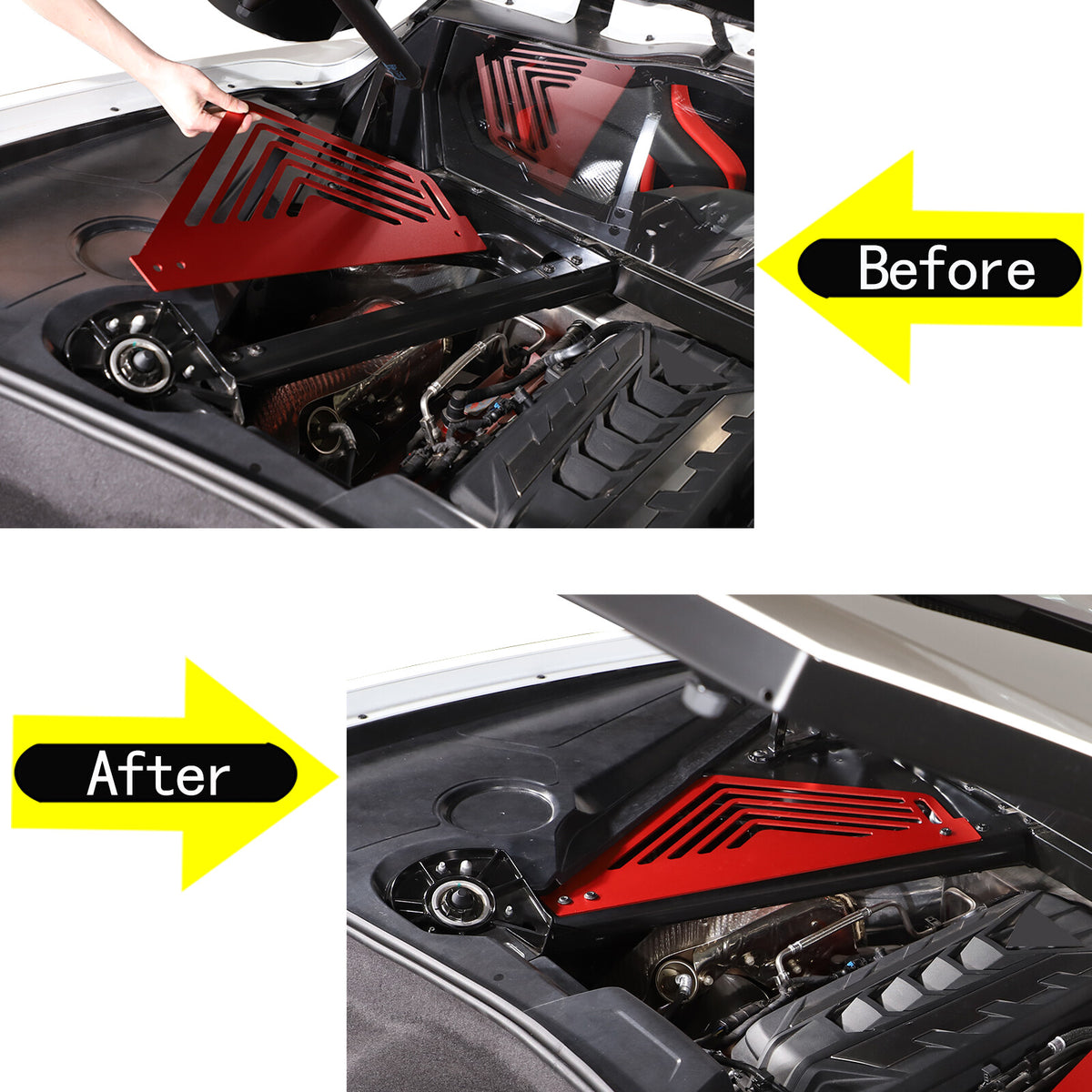 Aluminum Alloy Exterior Hood Engine License Plate Trim For Corvette C8 2020+ US - Variants 21-25 30