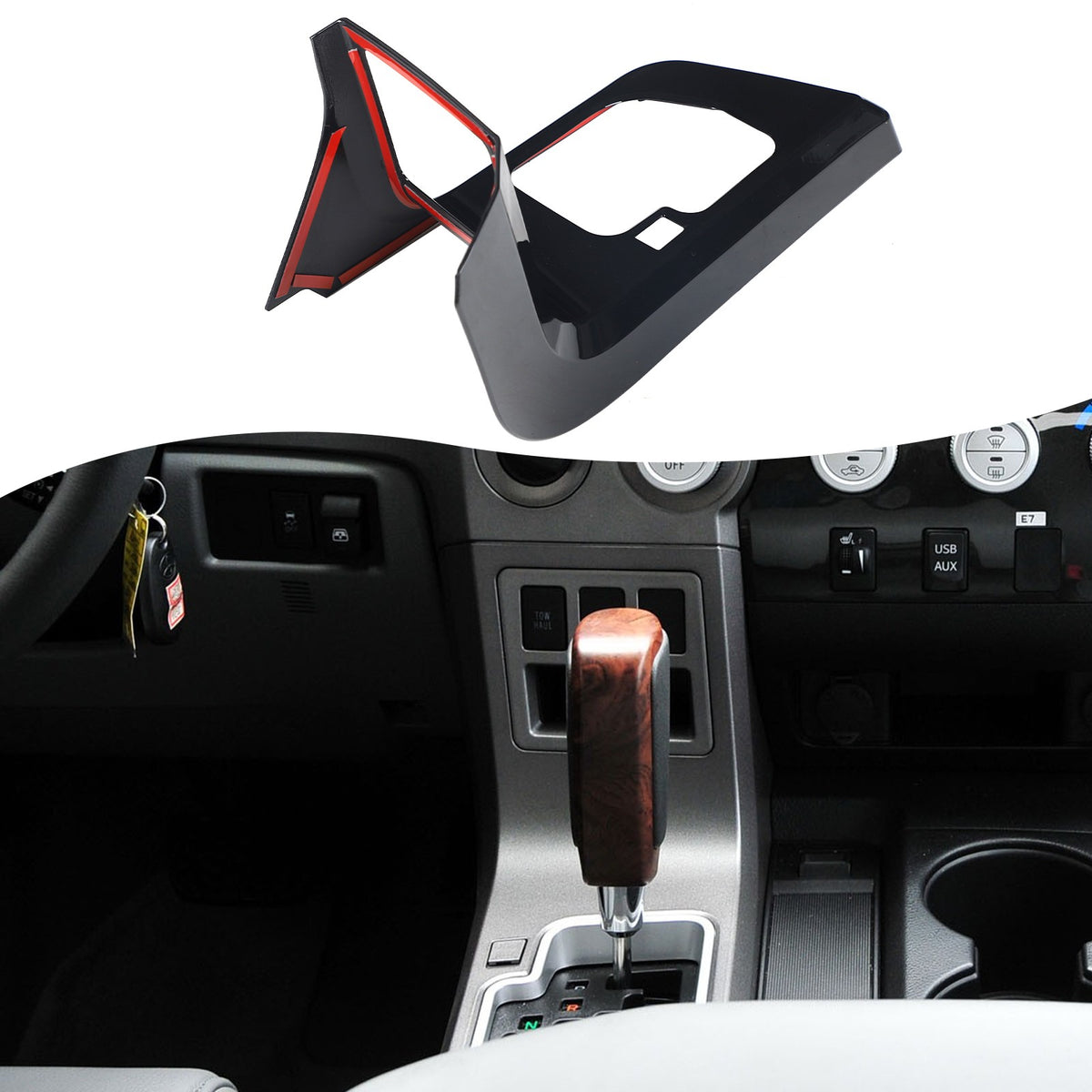 Glossy Piano Black Center Gear Shift Trim For Toyota Tundra/Sequoia 2007-2013 US 15