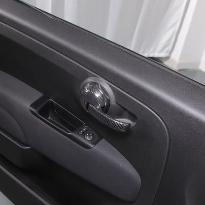 Real Carbon Fiber Interior Door Handle Trim For Fiat 500 Abarth 595 695 2010+ 17