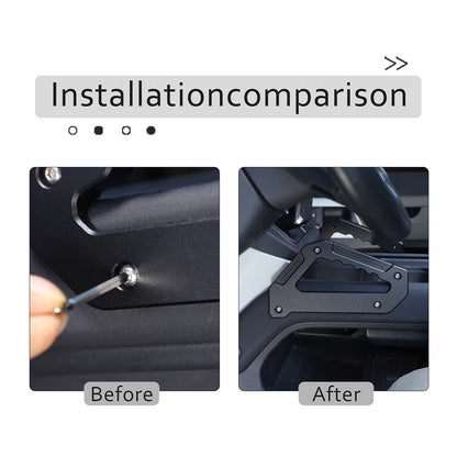 Black Alloy Door Pull Handle Armrest Panel Cover trim For LR Defender 2020-24 9