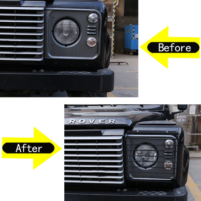 Front Headlight Lamp Guard Protector Cover Trim For Land Rover Defender 2004-18 4