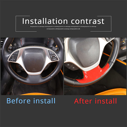 Sports Red ABS Interior Decoration Cover Trim Kit For Corvette C7 2014-19 - Styles 6-10 36