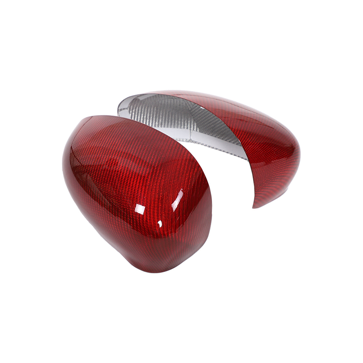 Red Carbon Fiber Exterior Side Rear Mirror Trim For Fiat 500 Abarth 595 2010+ 18
