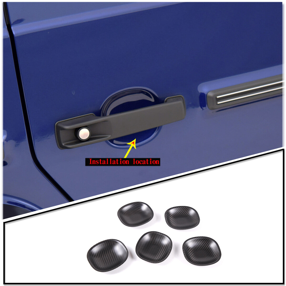 Exterior carbon fiber Door Handle Bowl Cover Trim For Benz G Class 19-20 4