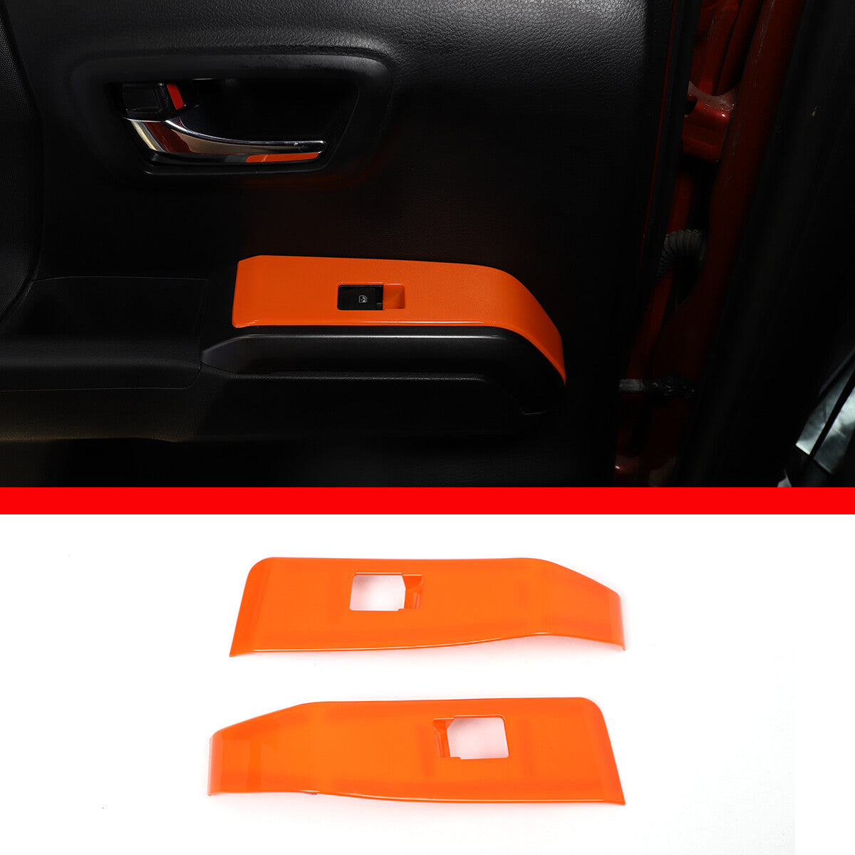 19PCS Orange Interior Full Center Console Trim Set For Toyota Tacoma 2016-22 9