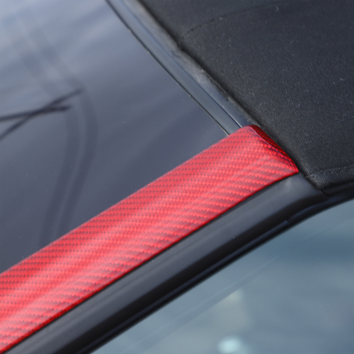 Red Carbon Fiber Exterior Windshield A-Pillar Cover Trim For Corvette C6 05-13 7