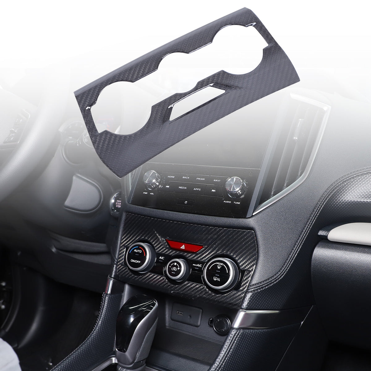 Real Carbon Fiber Air Condition Panel Trim Cover for Subaru Forester 19-24 20