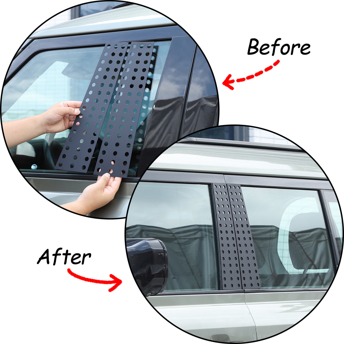 Black Aluminum Window Center Pillar Trim Panel For Land Rover Defender 2020-23 8