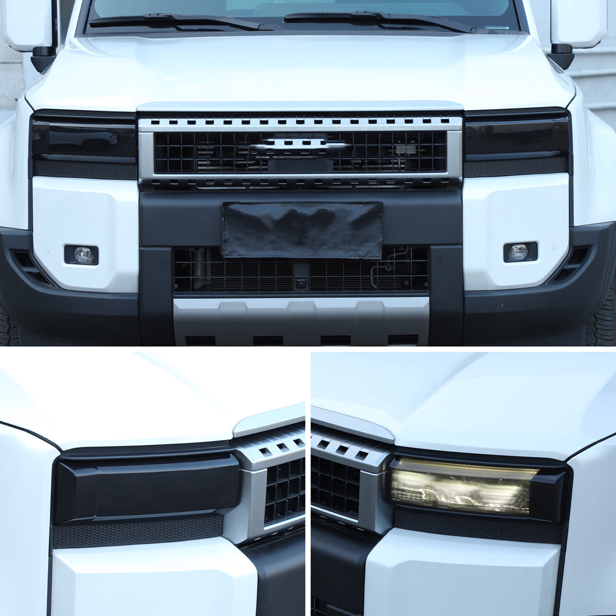 Black Smoked Front Headlight Len Cover For Toyota Land Cruiser LC250 24+ 7