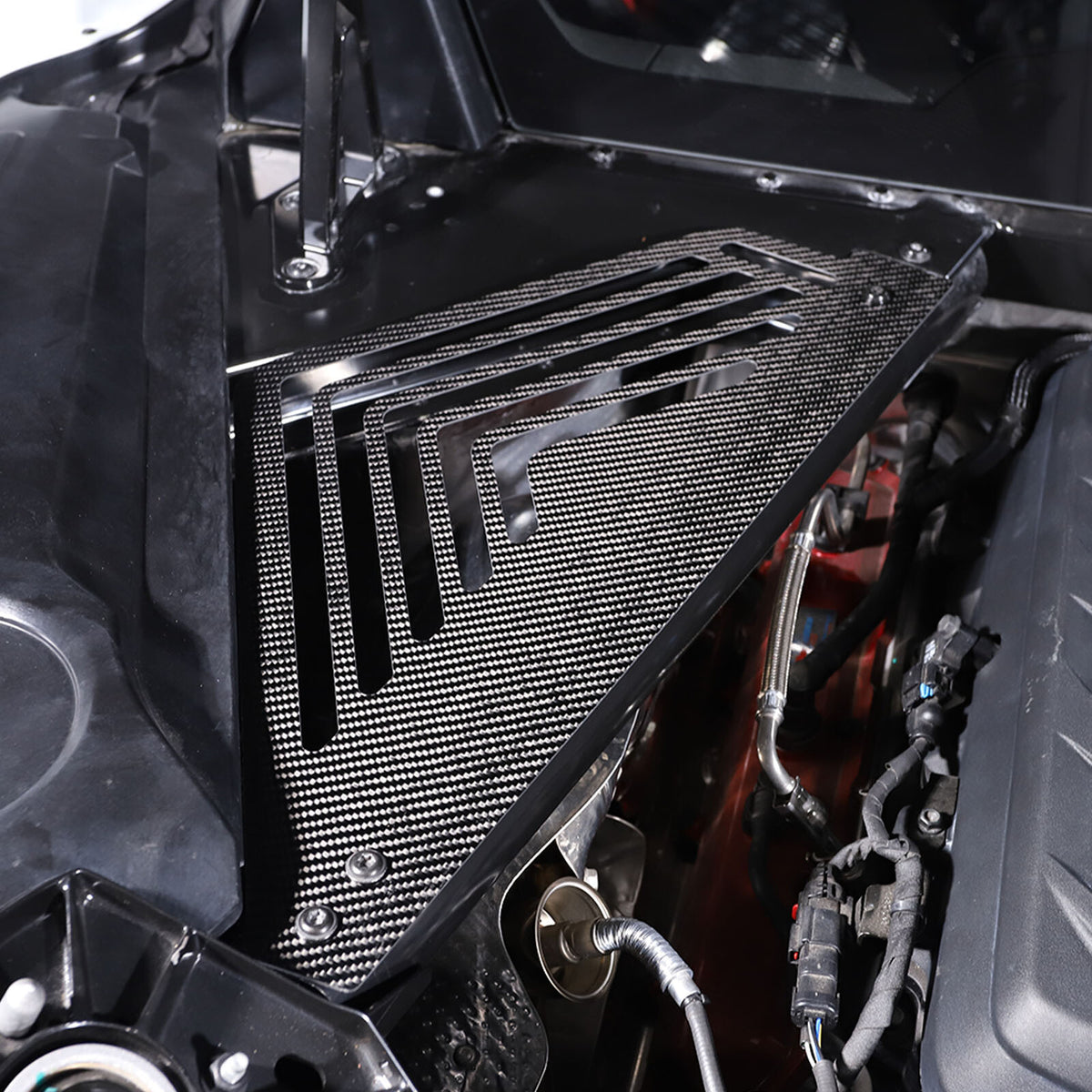 For 20-2025 C8 Corvette Carbon Fiber Engine Bay Trim Panel Overlay Accents Cover 6