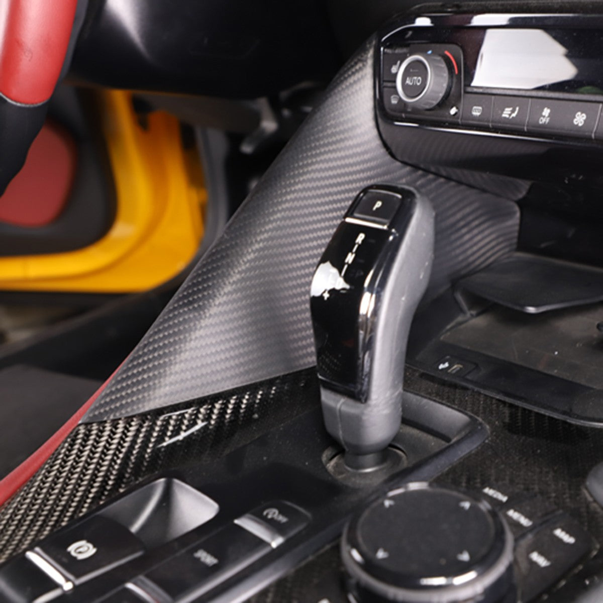 Matte Real Dry Carbon Fiber Center Console Side Panel Trim For GR Supra 2019-24 2