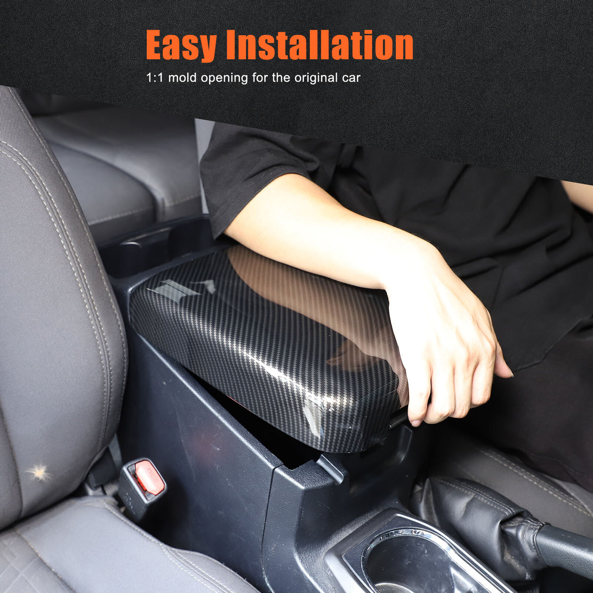 ABS Carbon Fiber Center Console Armrest Box Cover For Toyota Tacoma 2016-23 20
