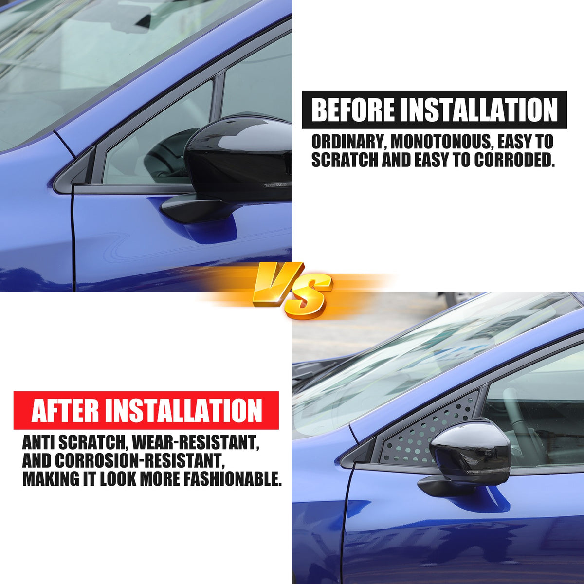 Exterior Rear Quarter Door Window Pillar Trim Kit For Subaru Crosstrek 2024+ 11