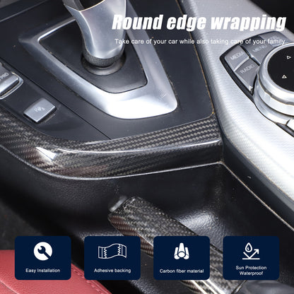 Real Carbon Fiber Gear Shift Side Trim L Strip For BMW 2 Series F22 F23 2014-19 12