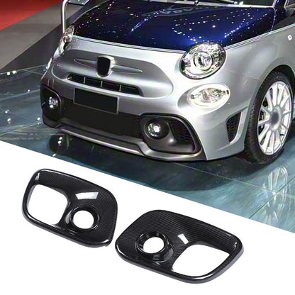 Real Carbon Fiber Front Fog Light Cover Trim For Fiat 500 Abarth 312 2017+ 18