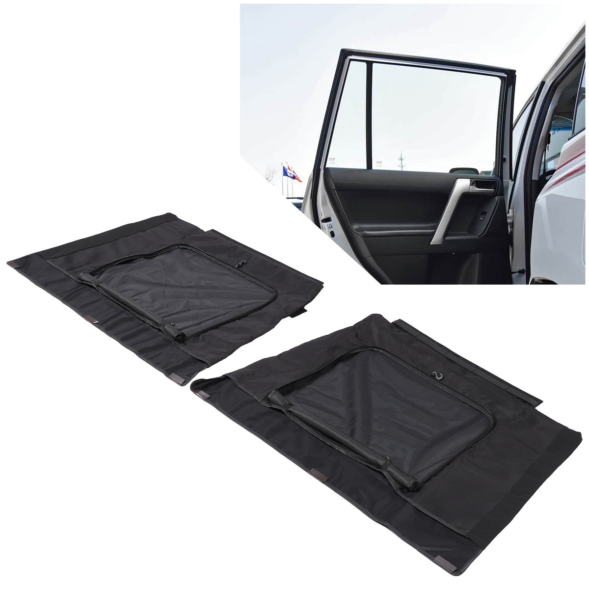 Rear Door Window Vent Visor Sunshade Cover Net For Toyota Prado J150 2010-2023 14