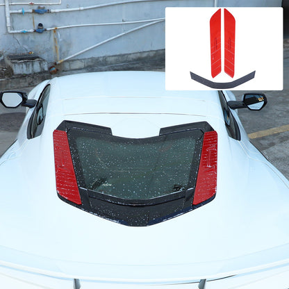 ABS Sport Red Rear Hood Wash Waterproof Cover For Corvette C8 2020+ 4