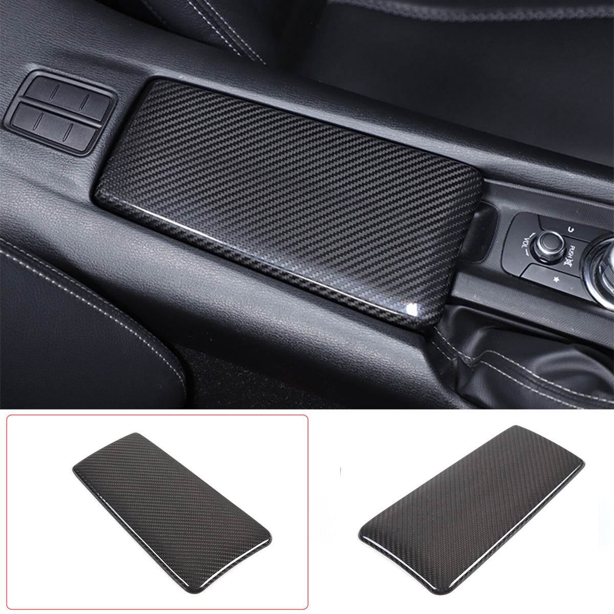 Real Carbon Fiber Center Console Armrest Box Cover Trim For Mazda MX-5 16-24 US 3