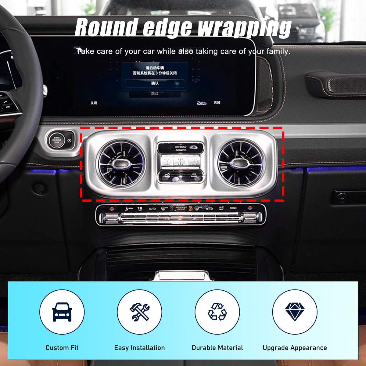 Real Carbon Fiber Center Console Air Vent Trim For Benz G Class W465 G500 25+ 6