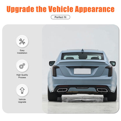 Smoke Black ABS Tail Light Lens Cover Overlay For Cadillac CT5 2020-2026 9