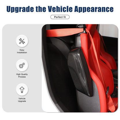 Real Dry Carbon Fiber Seat Side Cover Trim For Corvette C8 2020+ 5