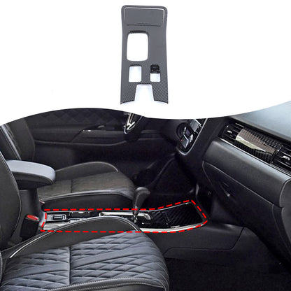 ABS Carbon Center Console Gear Shift Panel Trim For Mitsubishi Outlander 19-22 1