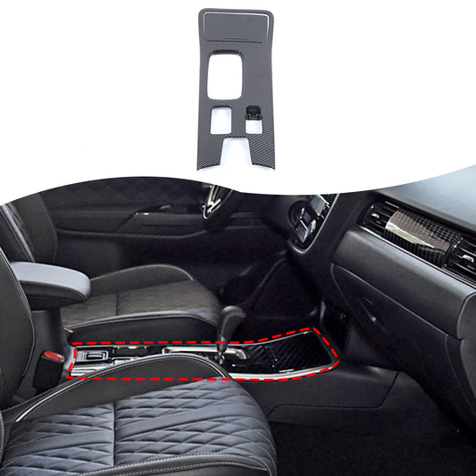 ABS Carbon Center Console Gear Shift Panel Trim For Mitsubishi Outlander 19-22 1