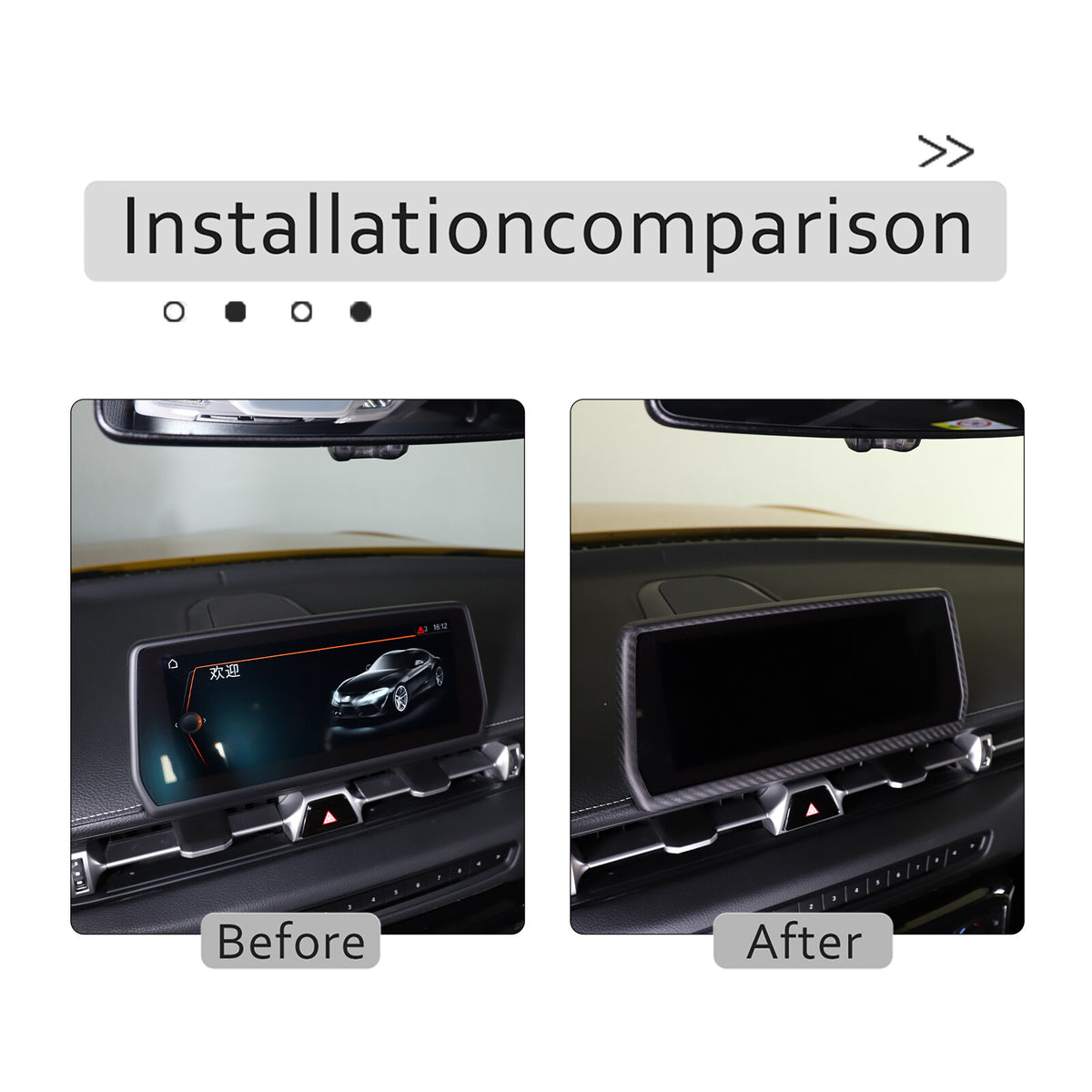 Matte Real Carbon Fiber Touch Display Navigation Screen Cover For Toyota Supra 12