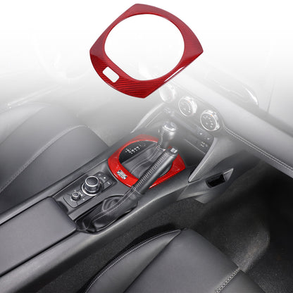 Red Real Carbon Fiber Center Gear Panel Cover Trim For mazda MX5 MX-5 Miata 16+ 11