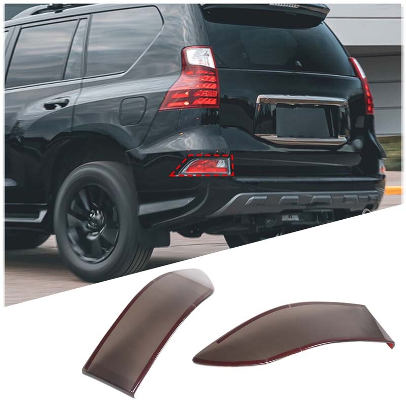 Smoked Black Rear Fog Tail Light Lamp Decor Cover Trim for Lexus GX460 2014-2023 2