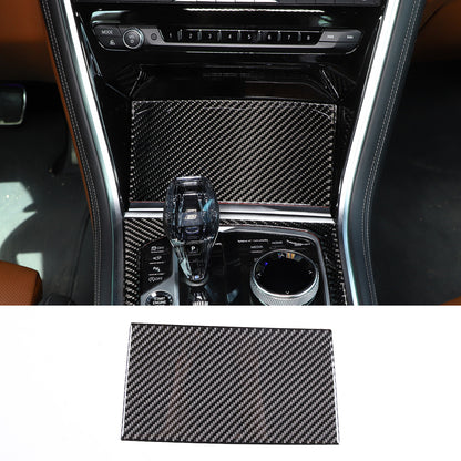 4pcs Carbon Fiber Console Gear shift Panel Trim Cover For BMW 8 Series G15 19-22 2