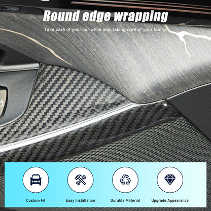 Real Carbon Fiber Window Lift Switch Button Trim Frame For BMW 5 Series G60 24+ 11