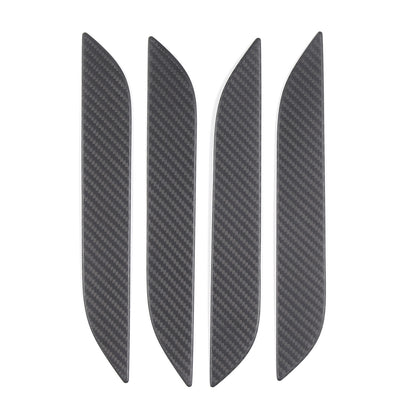 Matte Real Carbon Fiber Side Door Handle Covers For Tesla Model S Plaid 2014+ 18
