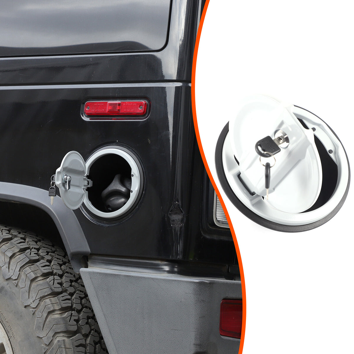 Silver Alloy Fuel Tank Cap Anti-theft Lock Cover Trim For Hummer H2 2003-2009 13