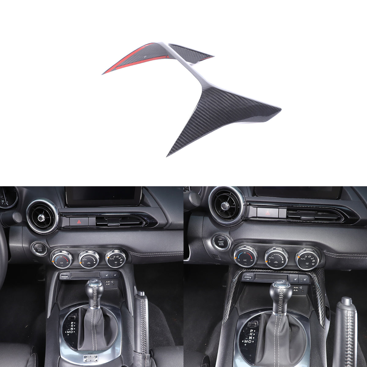 Real Carbon Fiber Front Center Console Trim Cover For Mazda MX-5 Miata 2016-2025 13