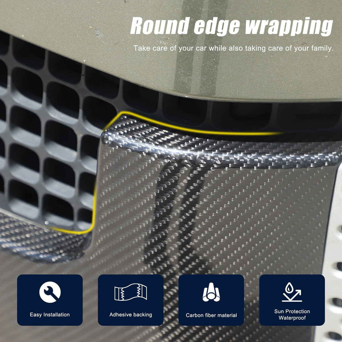 Real Carbon Fiber Front Bumper License Plate Base Trim For LR Defender L663 20+ 12