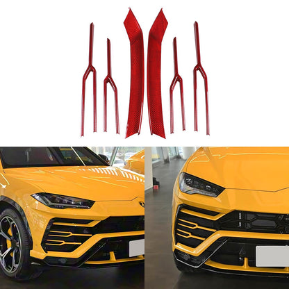 Red Real Carbon Fiber Front Grille Strip Trim For Lamborghini Urus 2018-2021 13