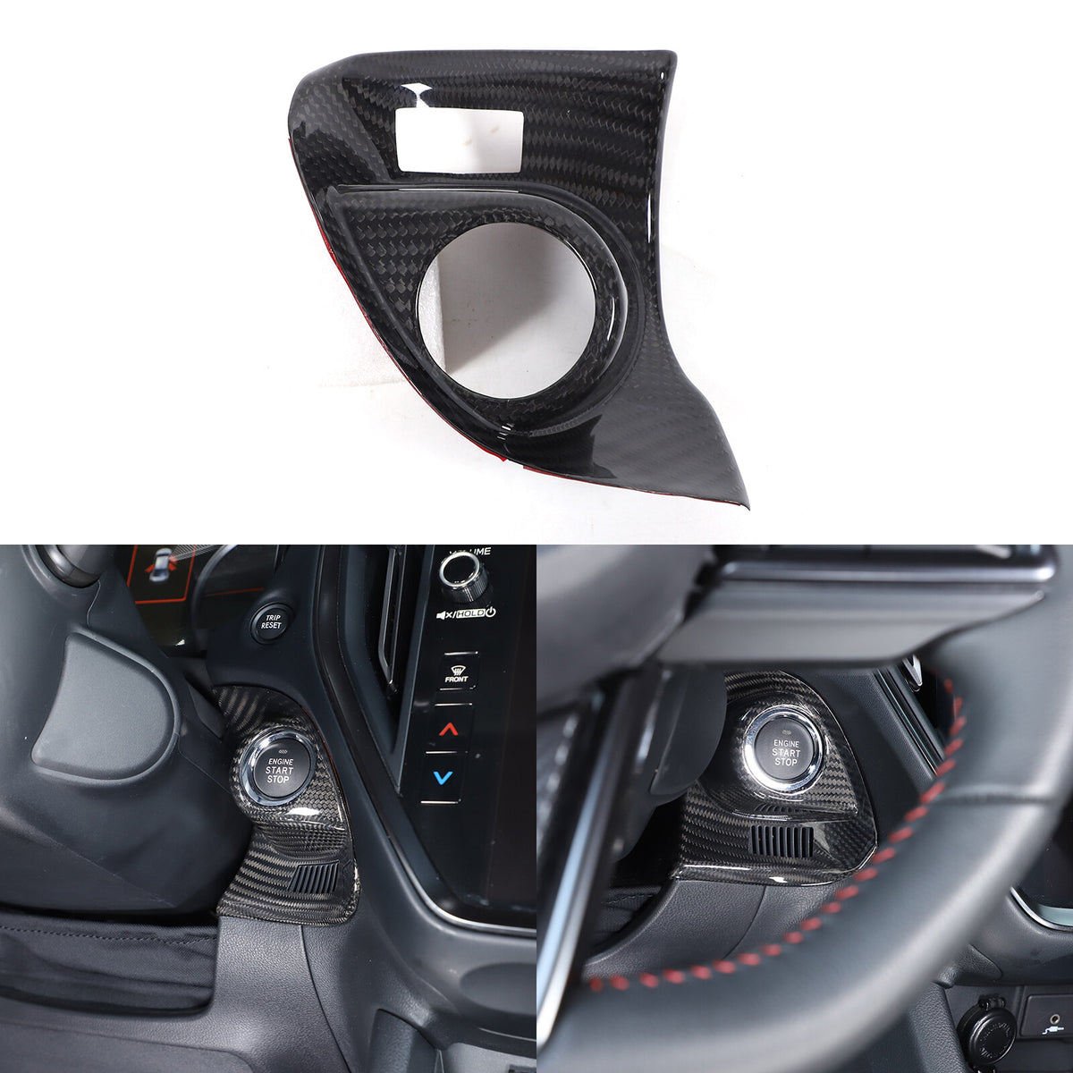 Real Carbon fiber Engine Start Stop Button Cover Trim For Subaru WRX VB 2022-24 2