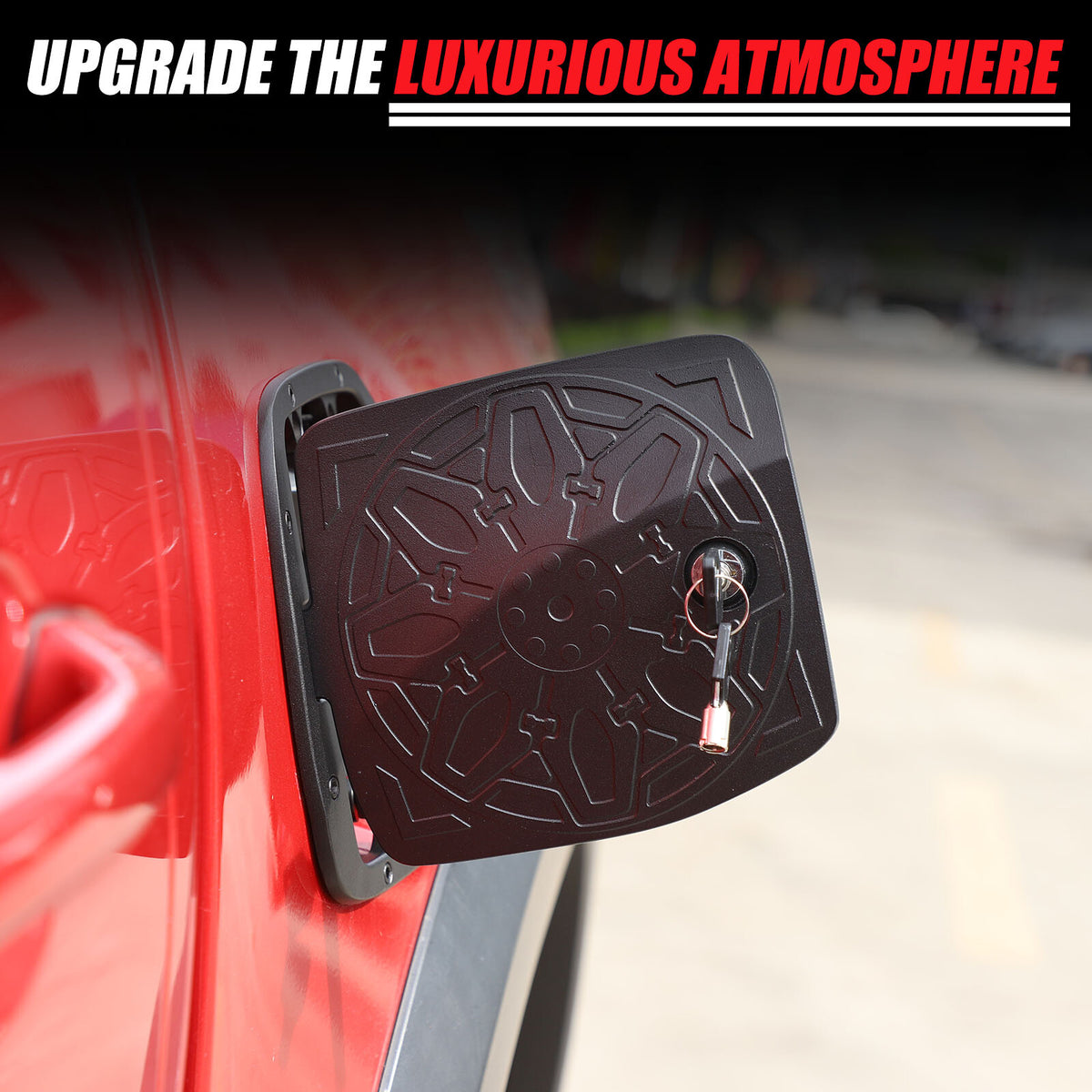 Lock +Key+ Aluminum Gas Fuel Tank Door Cover Cap For Toyota Tacoma 2016-2023 17