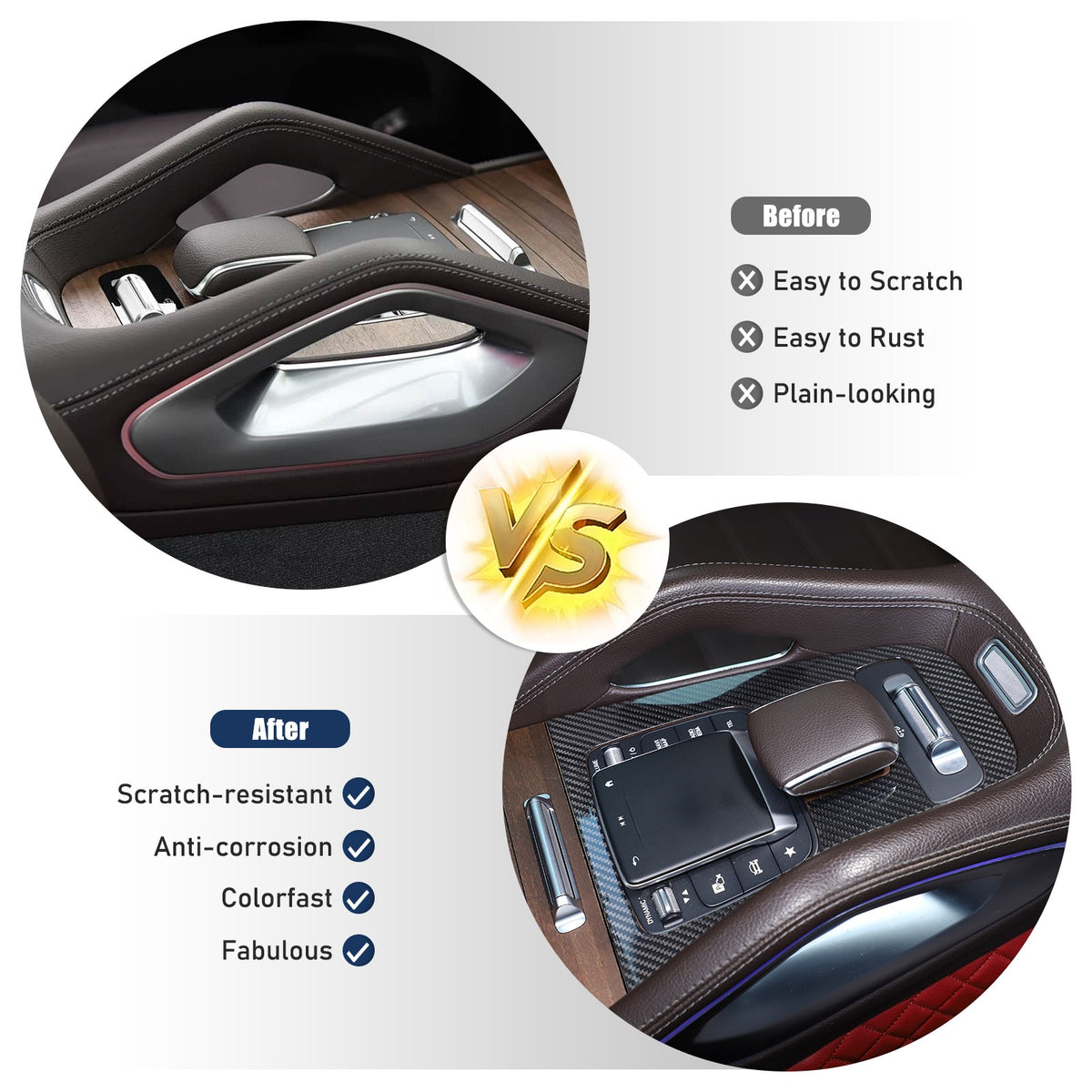 Real Carbon Fiber Gear Shift Panel Trim Cover For Benz GLE V167/GLS X167 2020+ 6