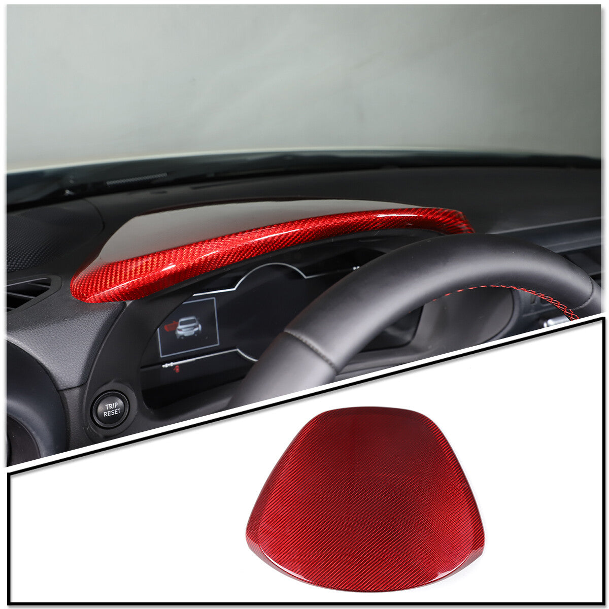 Red Real Carbon Fiber Interior Center Console Trim Set Kit For Subaru BRZ 22+ 84