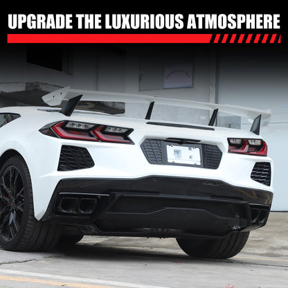 Glossy Black Alloy Rear License Plate Filler Panel Trim for Corvette C8 2020+ 21