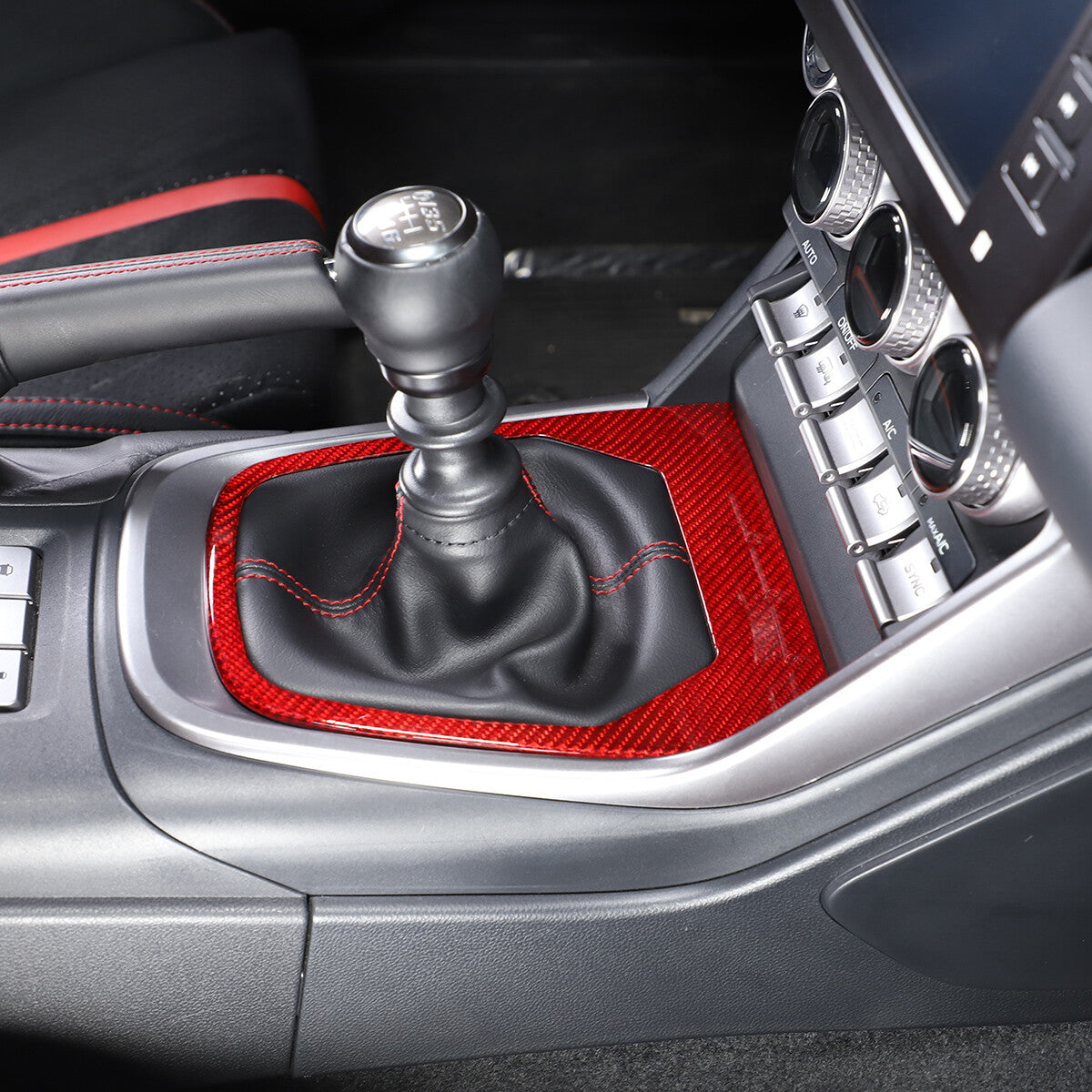 Red Real Carbon Fiber Interior Center Console Trim Set Kit For Subaru BRZ 22+ 175