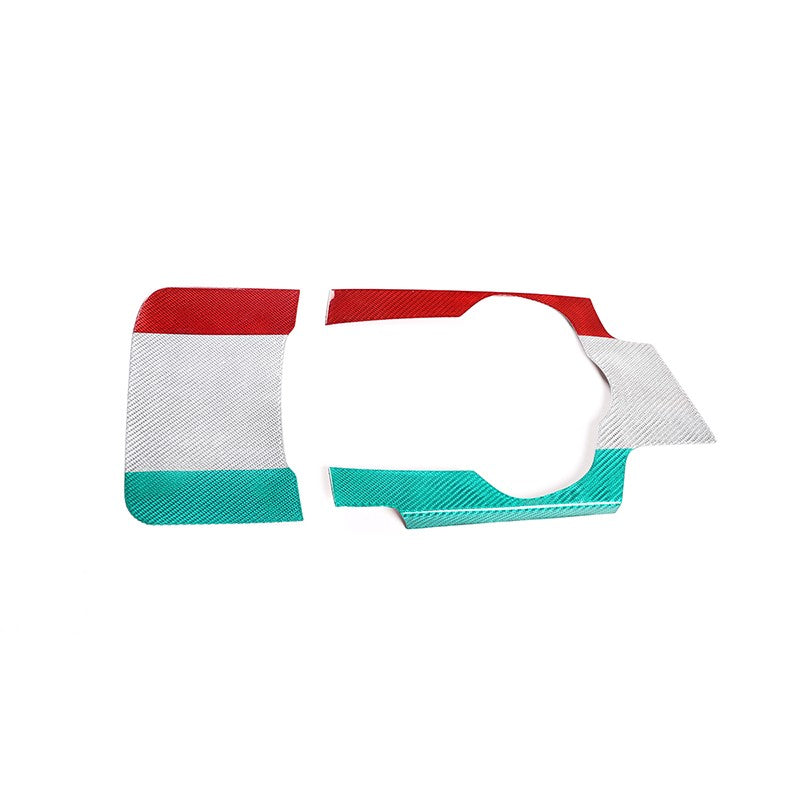 Tri-Color Real Carbon Fiber Center Cup Holder Trim For Alfa Romeo Giulia 2017-19 2