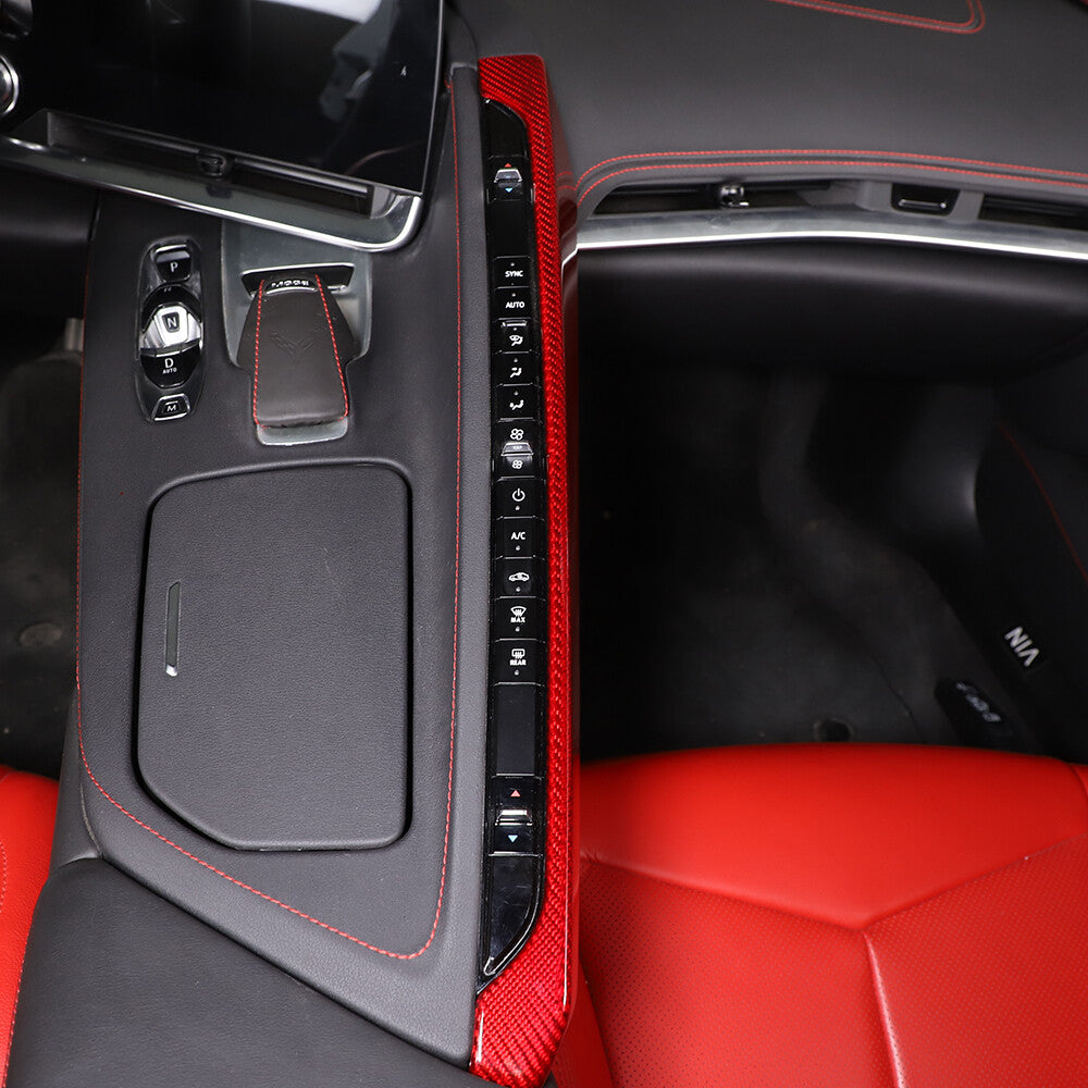 Red Real Carbon Fiber Interior Full Decor Cover Trim Kit for Corvette C8 2020-25 - Variants 6-10 26