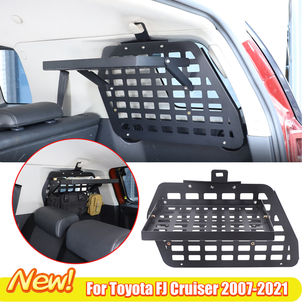 Trunk Right Side Window Storage Molle Panels For Toyota FJ Cruiser 2007-21 US 1